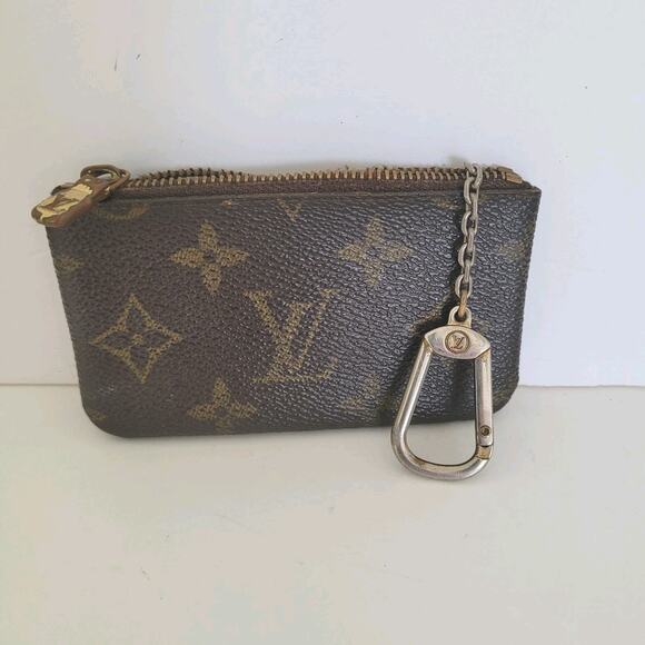 Authentic Louis Vuitton Vintage Monogram Card Key Case Brown Small Zippy Wallet - Picture 1 of 9
